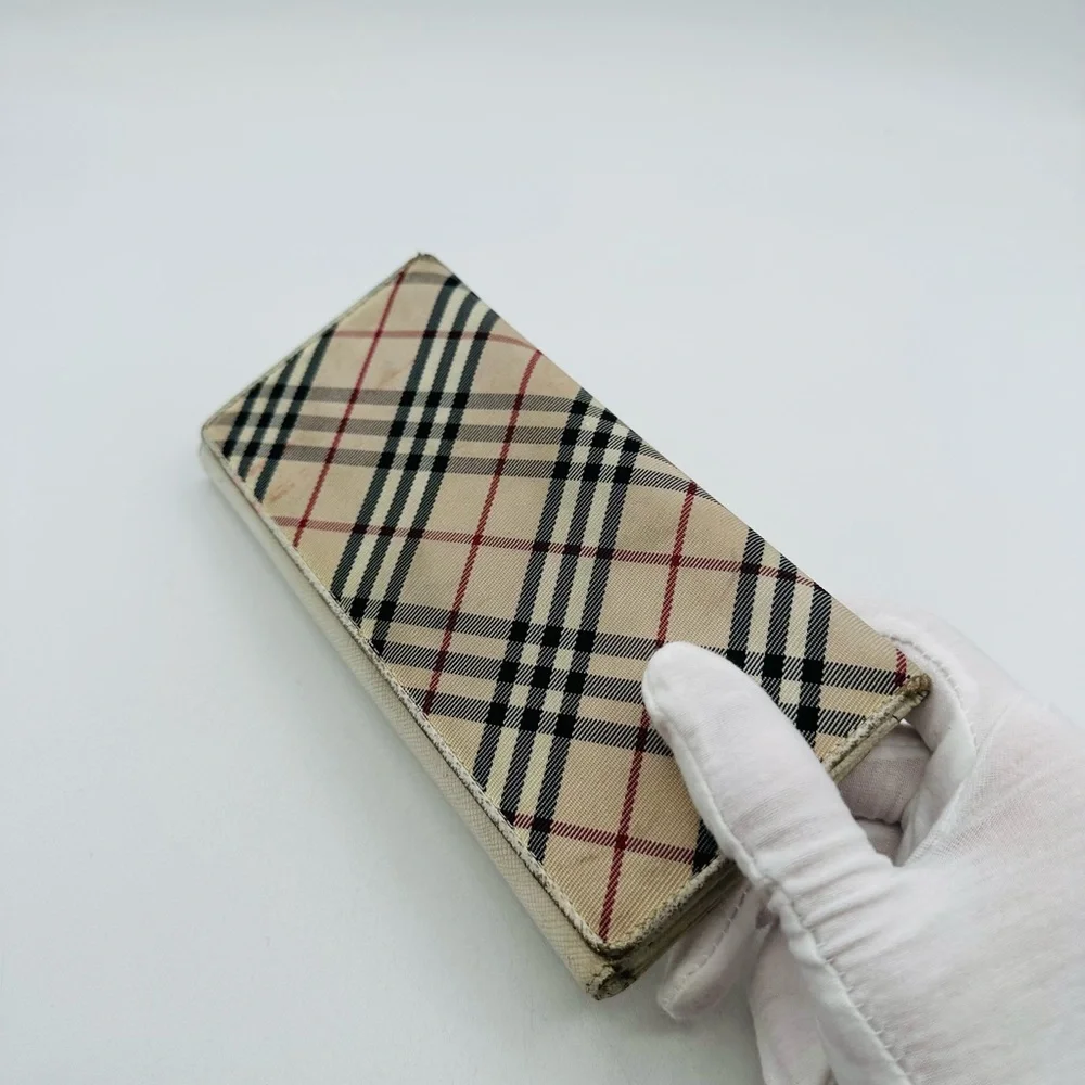 Burberry Beige Nova Check & White Leather Continental Wallet - Picture 4 of 15